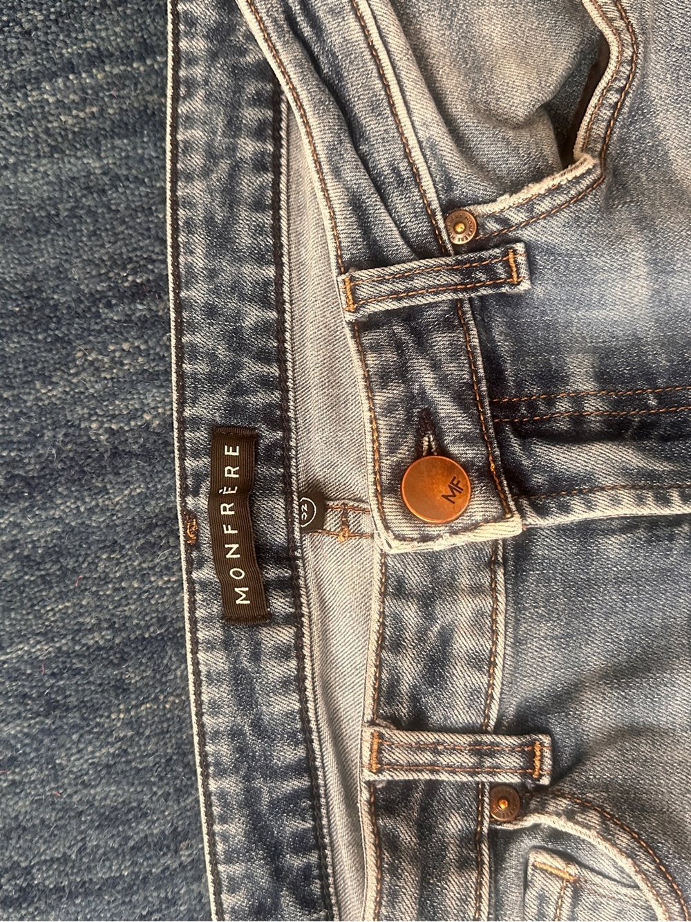 Monfrère Slim Straight Jeans in Light Blue Wash